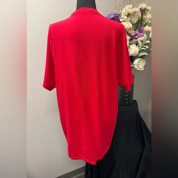 Port & Company Trendy Red Merry Christmas Y'all T-Shirt Size Large - Picture 3 of 8